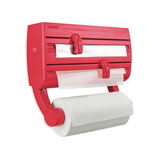 דיספנסר למטבח מתקן משולב לגלילים בצבע אדום