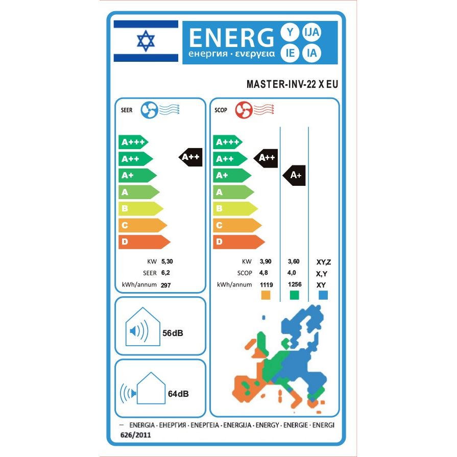 מזגן עילי TORNADO MASTER INV 22 X EU טורנדו