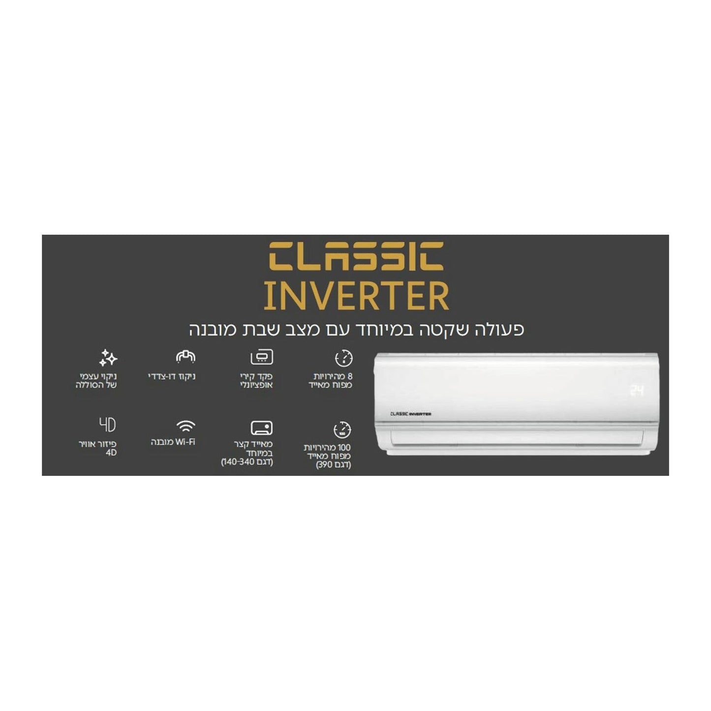 מזגן עילי אלקטרה ELECTRA CLASSIC INVERTER 170