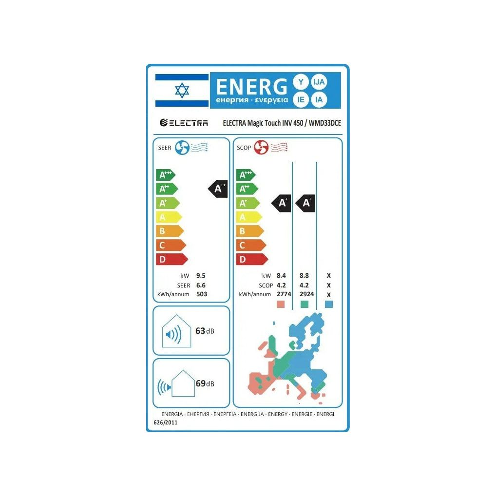 מזגן עילי אלקטרה ELECTRA Magic Touch Inverter 450