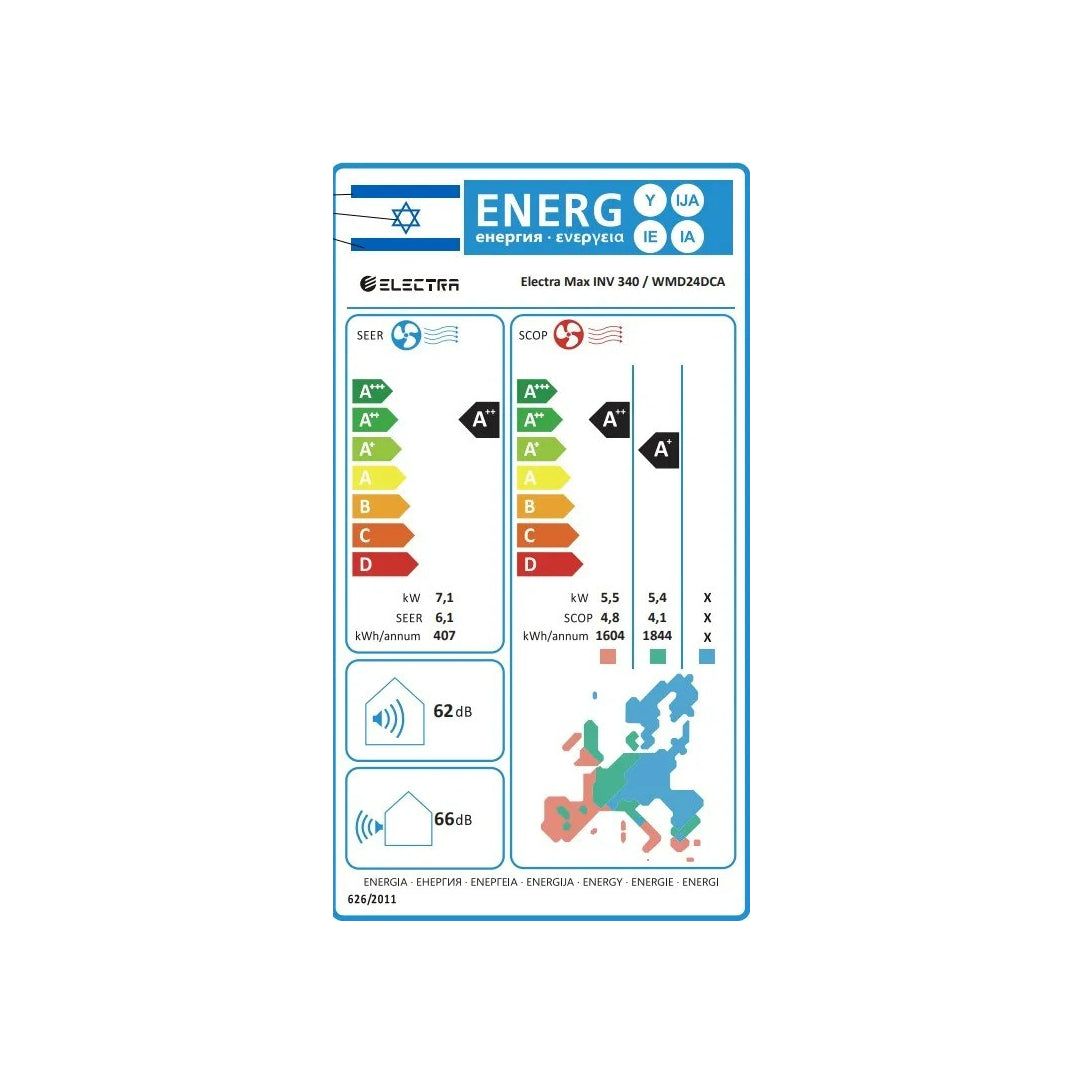 מזגן עילי אלקטרה Electra Max Inverter 340