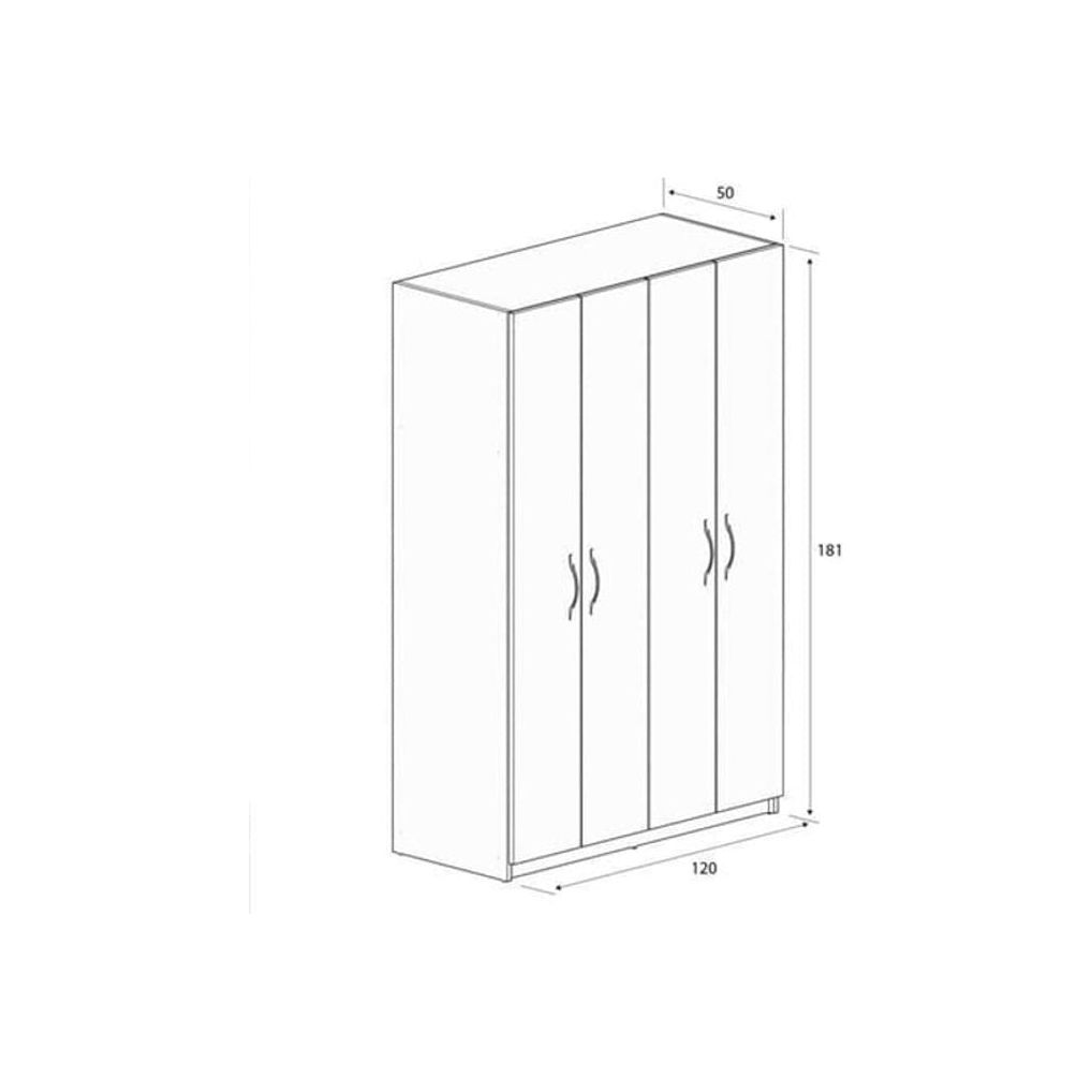 ארון 4 דלתות דגם גלעד צבע לבן 6107.2G