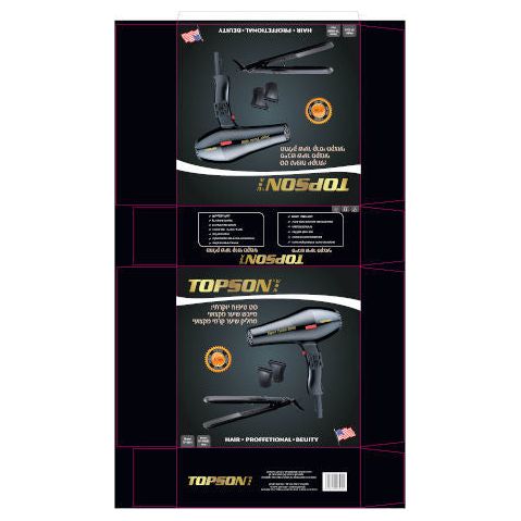 סט מייבש שיער 2200W+מחליק שיער 45W מקצועיים דגם TP-4000S TP-2011NEW של טופסון