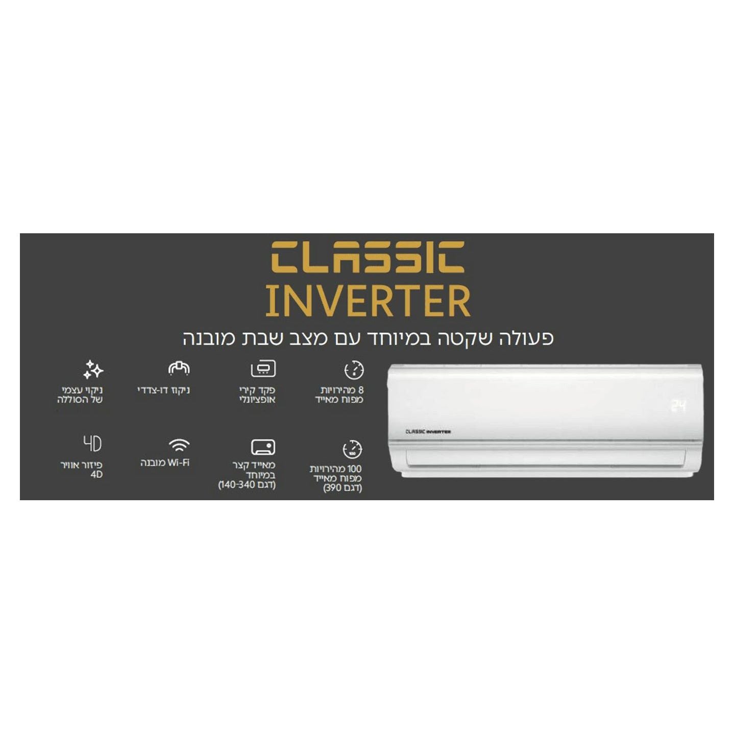 מזגן עילי אלקטרה דגם ELECTRA CLASSIC INVERTER 240