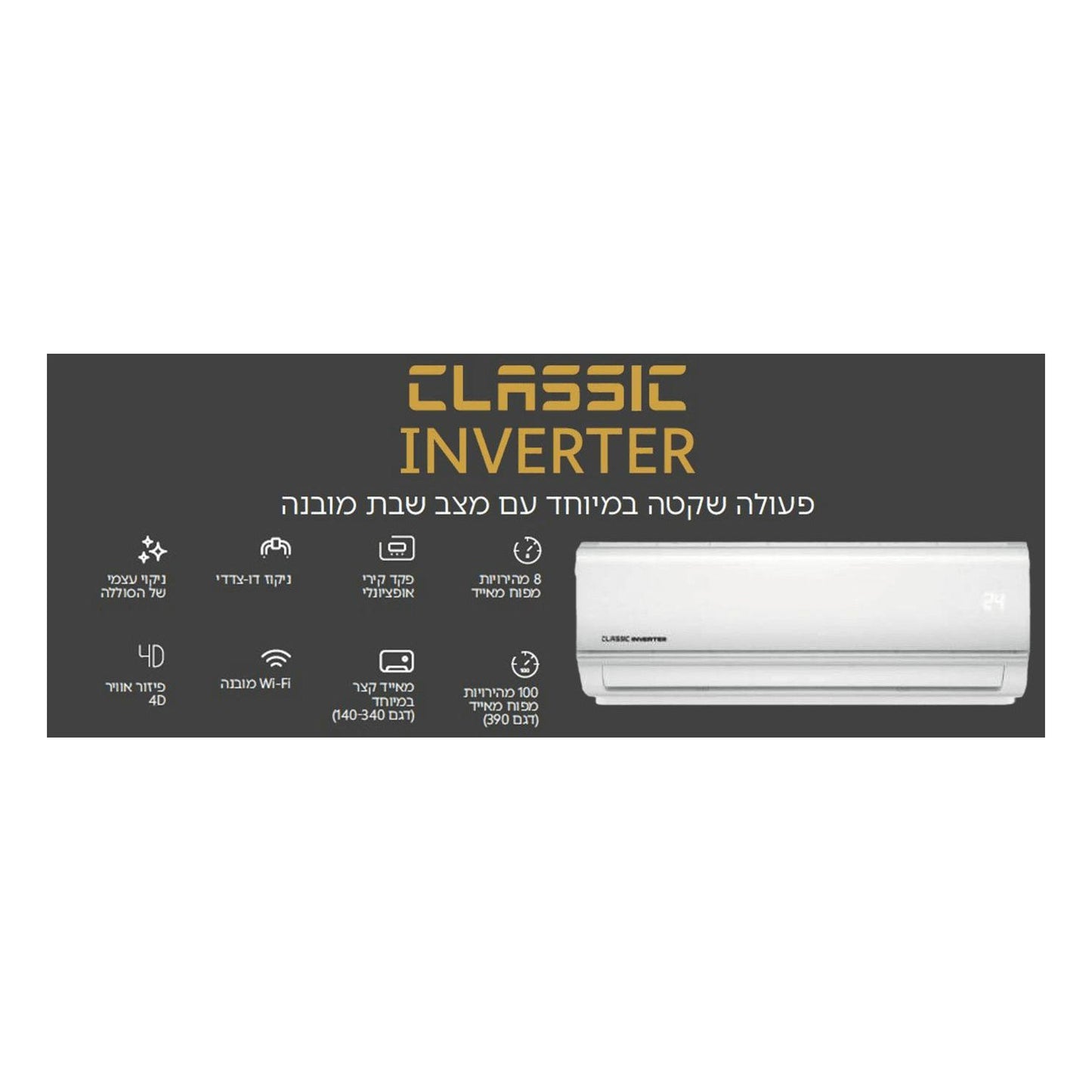 מזגן עילי אלקטרה דגם ELECTRA CLASSIC INVERTER 140