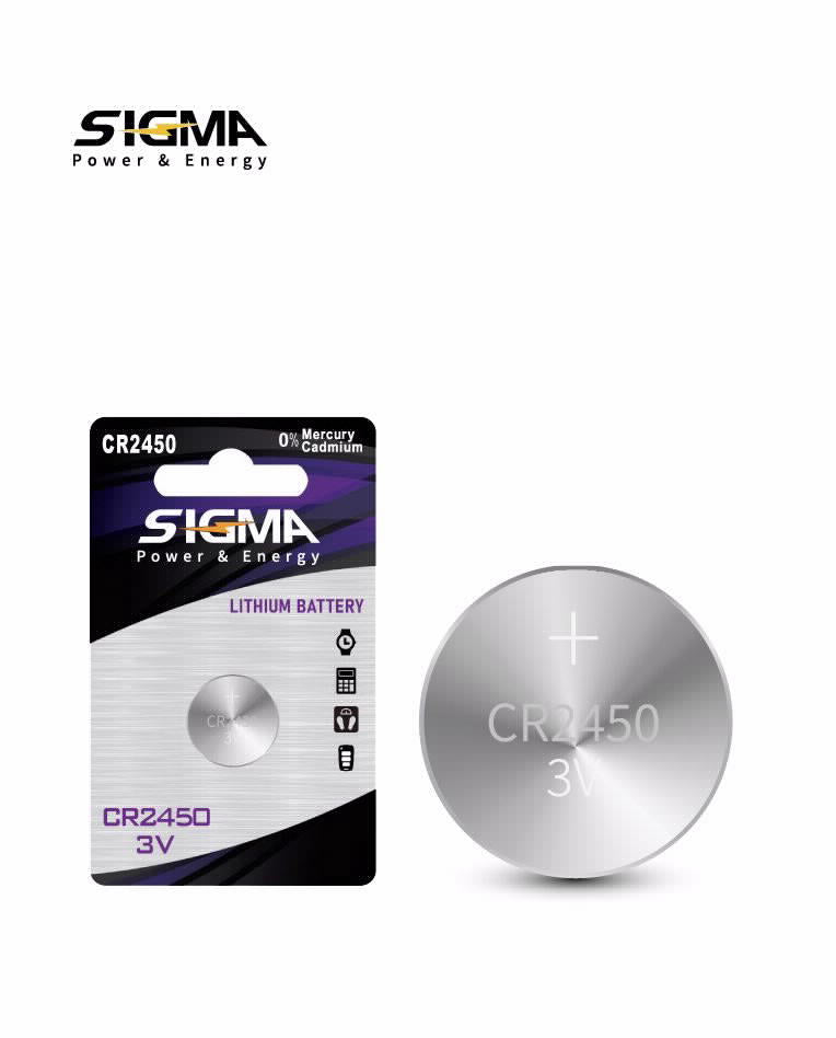 סוללת כפתור ליתיום SIGMA CR2450 3V