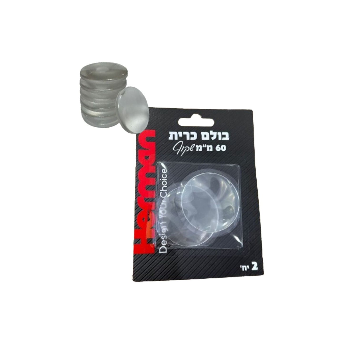 בולם כרית 60 מ"מ שקוף (2 י"ח בבליסטר)
