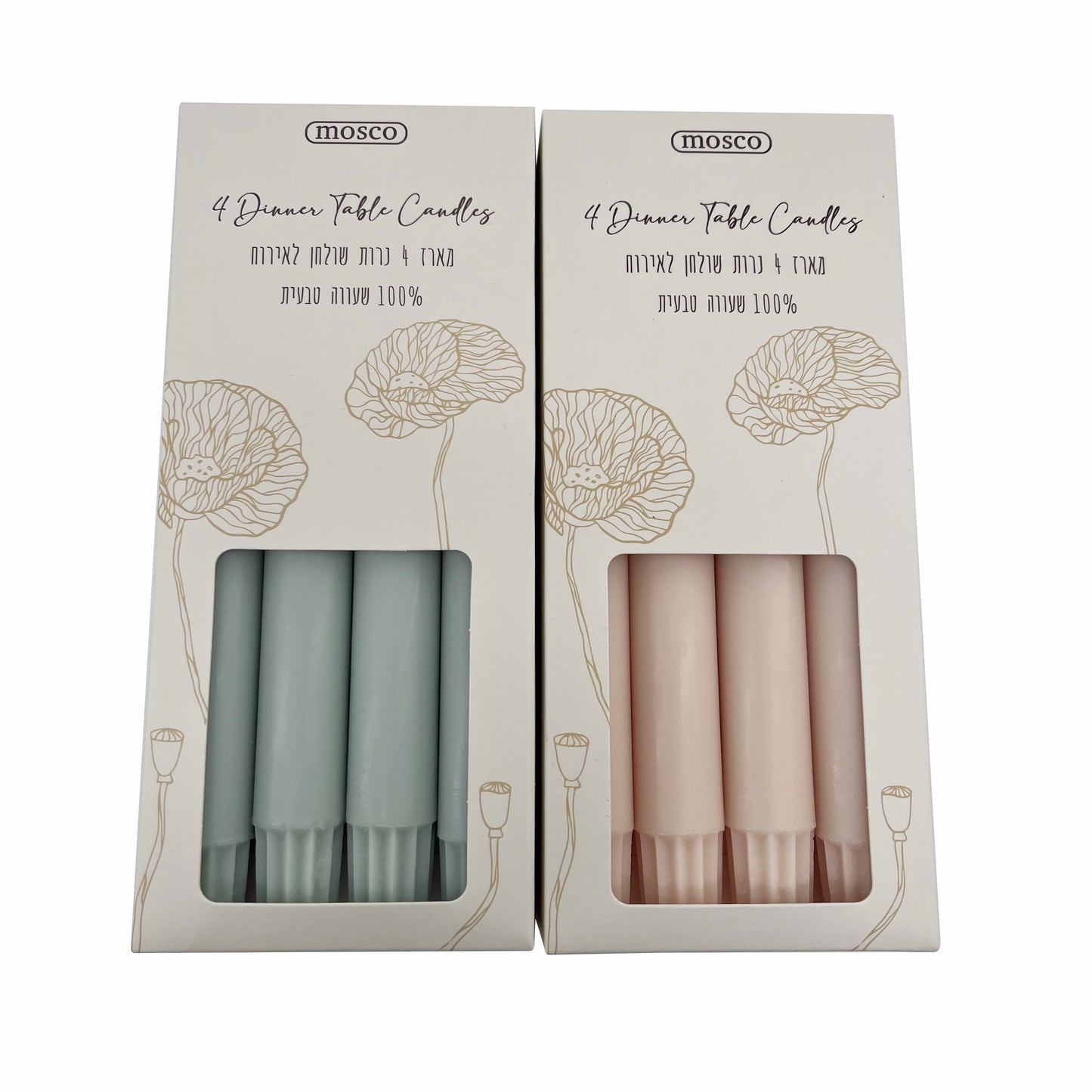 נרות שולחן ריחניים פסטל