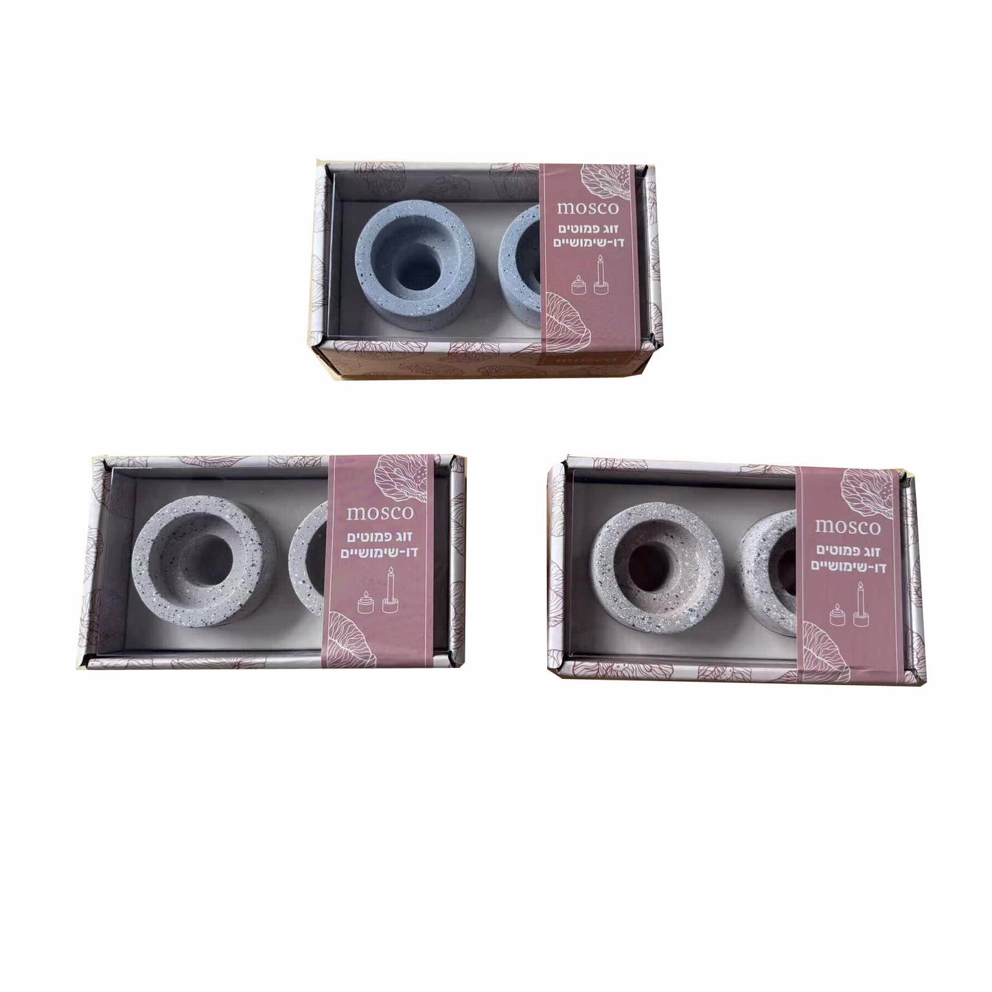 זוג פמוטים לנרות שולחן ולהבונים