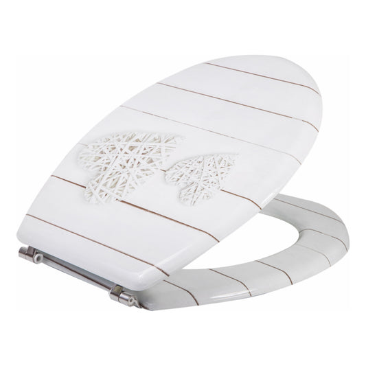 מושב אסלה MDF לב לבן