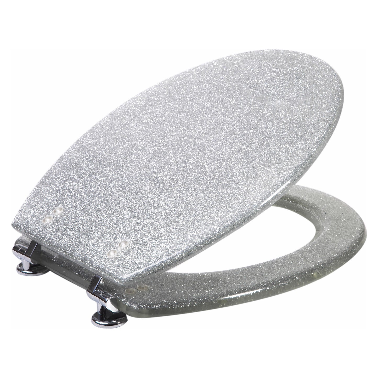 מושב אסלה אקרילי נצנצים כסף