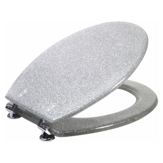 מושב אסלה אקרילי נצנצים כסף