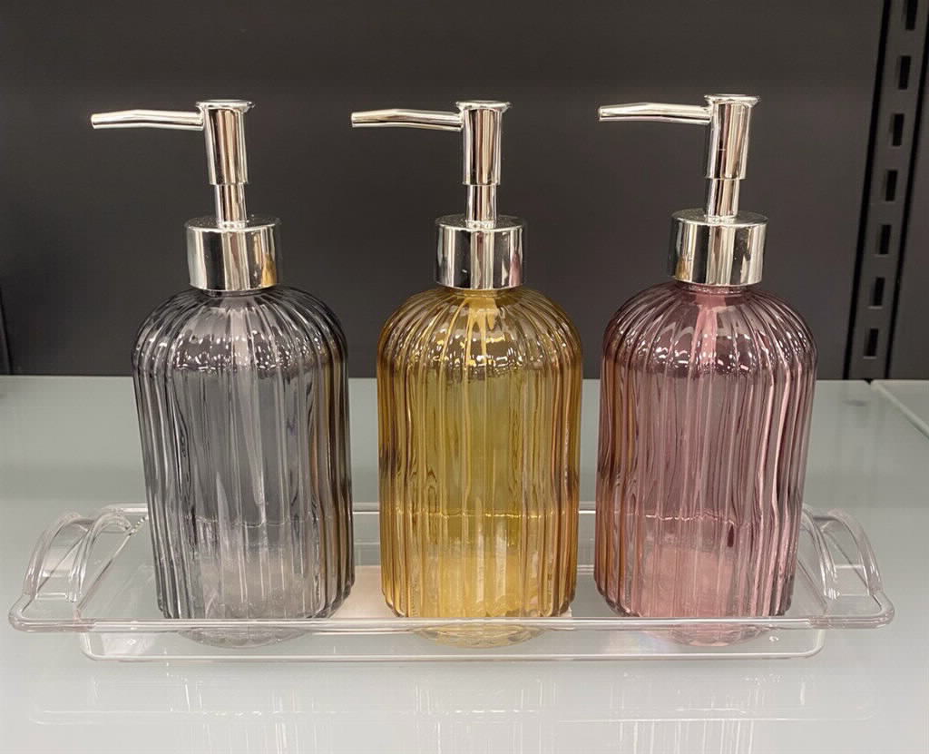 דיספנסר זכוכית צבעוני לסבון