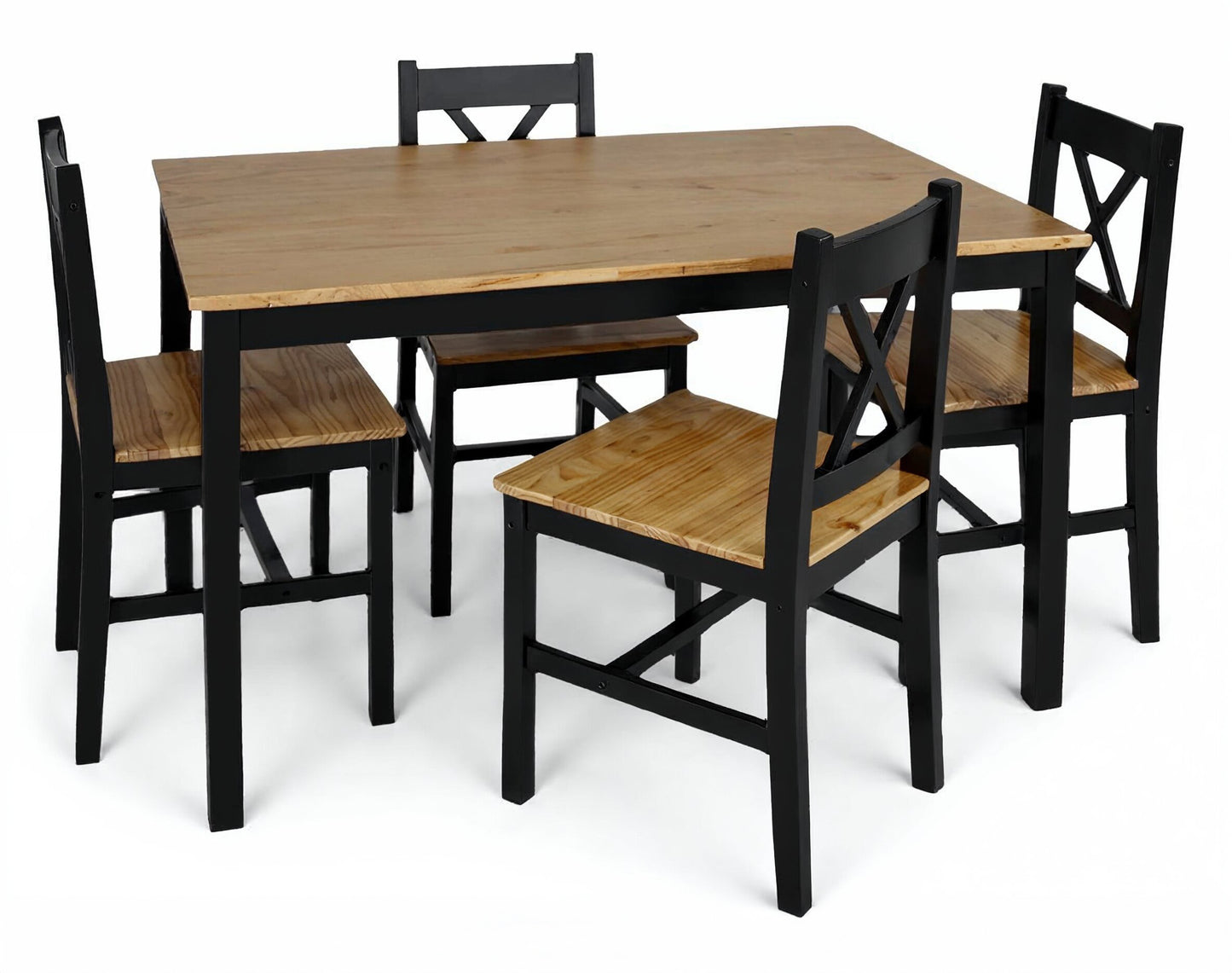 פינת אוכל שחורה ענבל שולחן + 4 כסאות