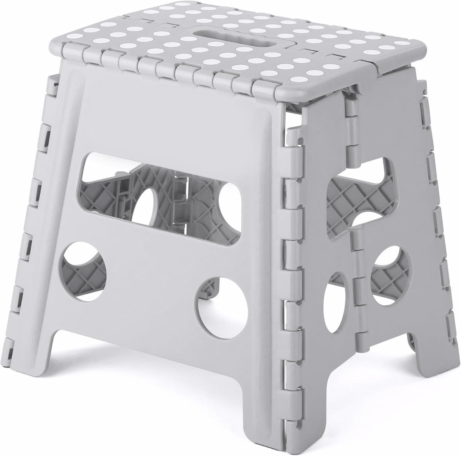 שרפרף מתקפל אפור גובה 32