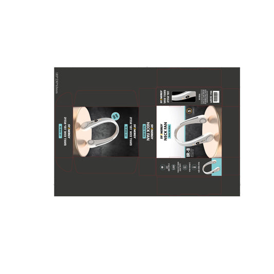 מאוורר צוואר דמוי אוזניה לבן נטען USB דגם K8 של SYENERGY