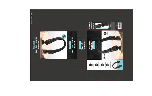 מאוורר צוואר דמוי אוזניה שחור נטען USB דגם K8 של SYENERGY