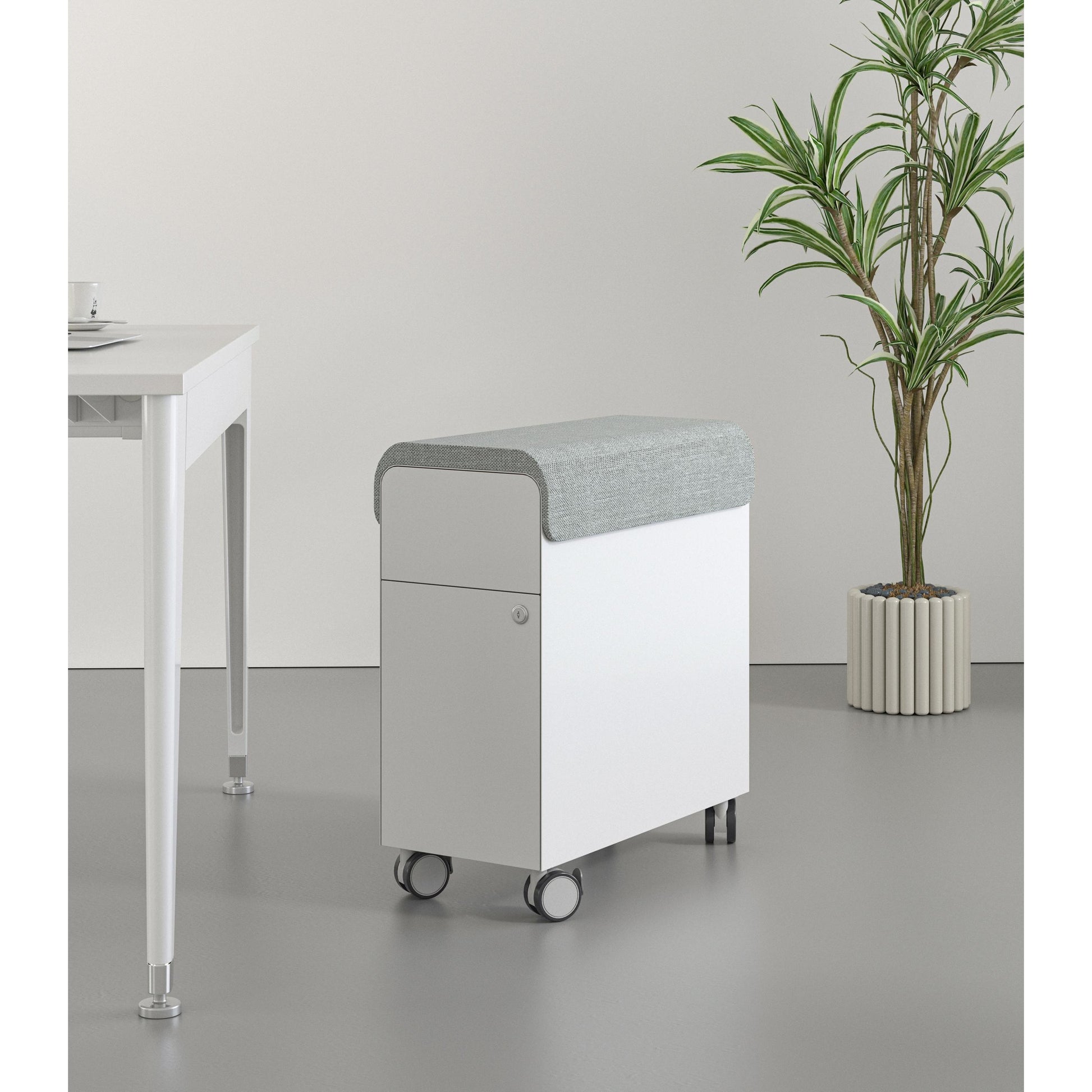 ארגז מגירות Mini-Comfy לבן עם כרית