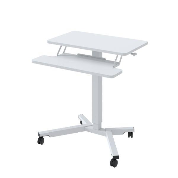 דו שולחן מתכוונן מיני פנאומטי לבן