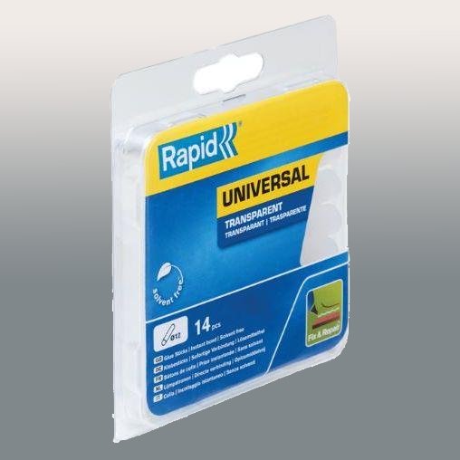 קופסה 14 יח' מקל דבק חם קצר RAPID 125GRAM Ø12
