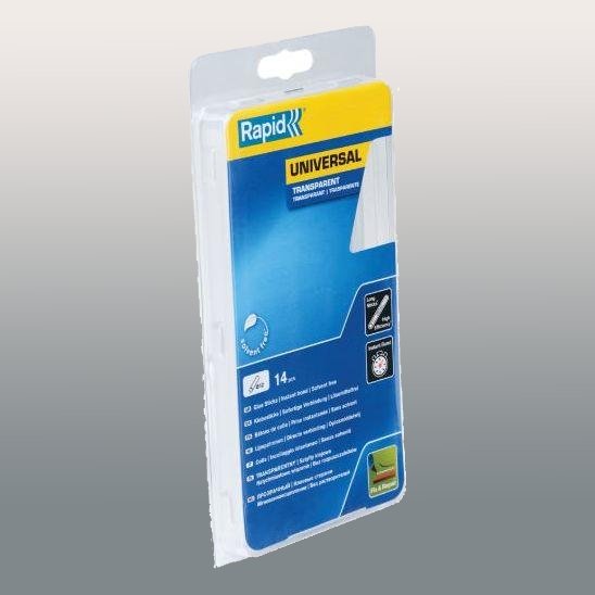 קופסה 14 יח' מקל דבק חם ארוך RAPID 250GRAM Ø12