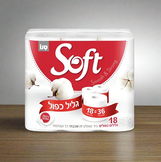 סנו סופט נייר טואלט גלילים כפולים 36=18