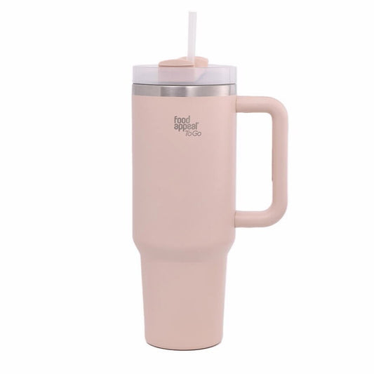 כוס תרמית עם ידית קש 900 מ"ל TO GO צבע קרם מבית Food appeal