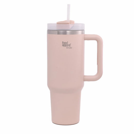 כוס תרמית עם ידית קש 1200 מ"ל TO GO צבע קרם מבית Food appeal