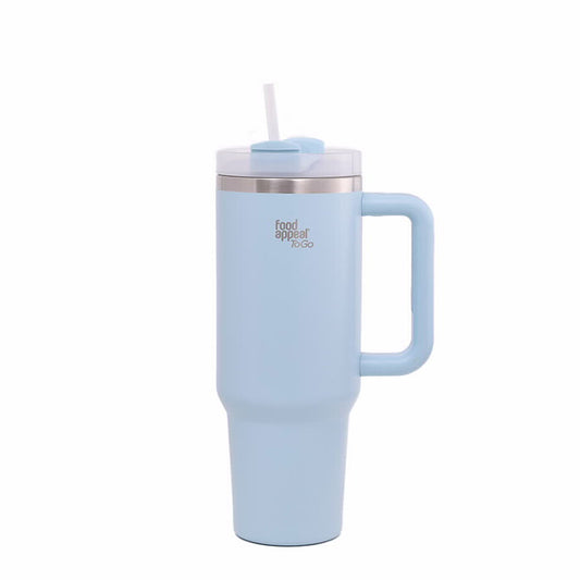 כוס תרמית עם ידית קש 900 מ"ל TO GO צבע תכלת מבית Food appeal