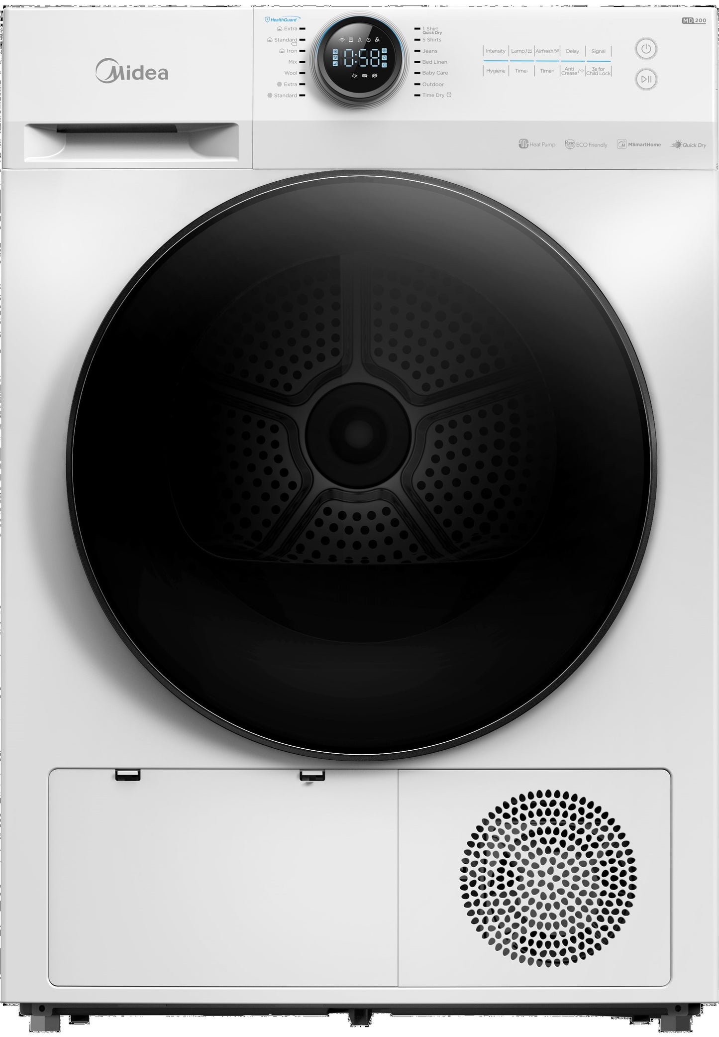 מייבש כביסה 10 קג MDL100-CH03B/B07EW-EU(A3) HEAT PUMP של MIDEA