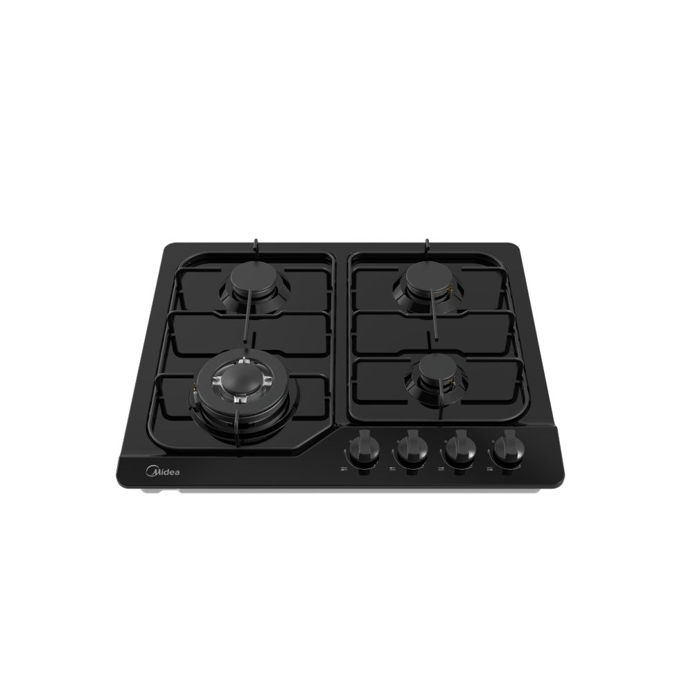 כיריים גז 4 להבות שחור+טורבו דגם MG60EJ401MT2B-IR של MIDEA