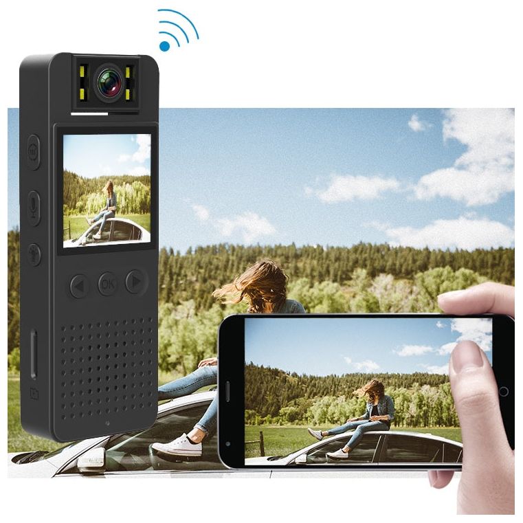 מצלמת גוף נסתרת אלחוטית +צג ומיקרופון עם תאורת אינפרה אדום