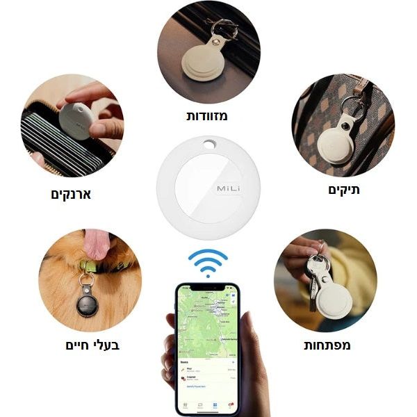 חיישן איתור MiTag מאושר Apple כולל נרתיק עור