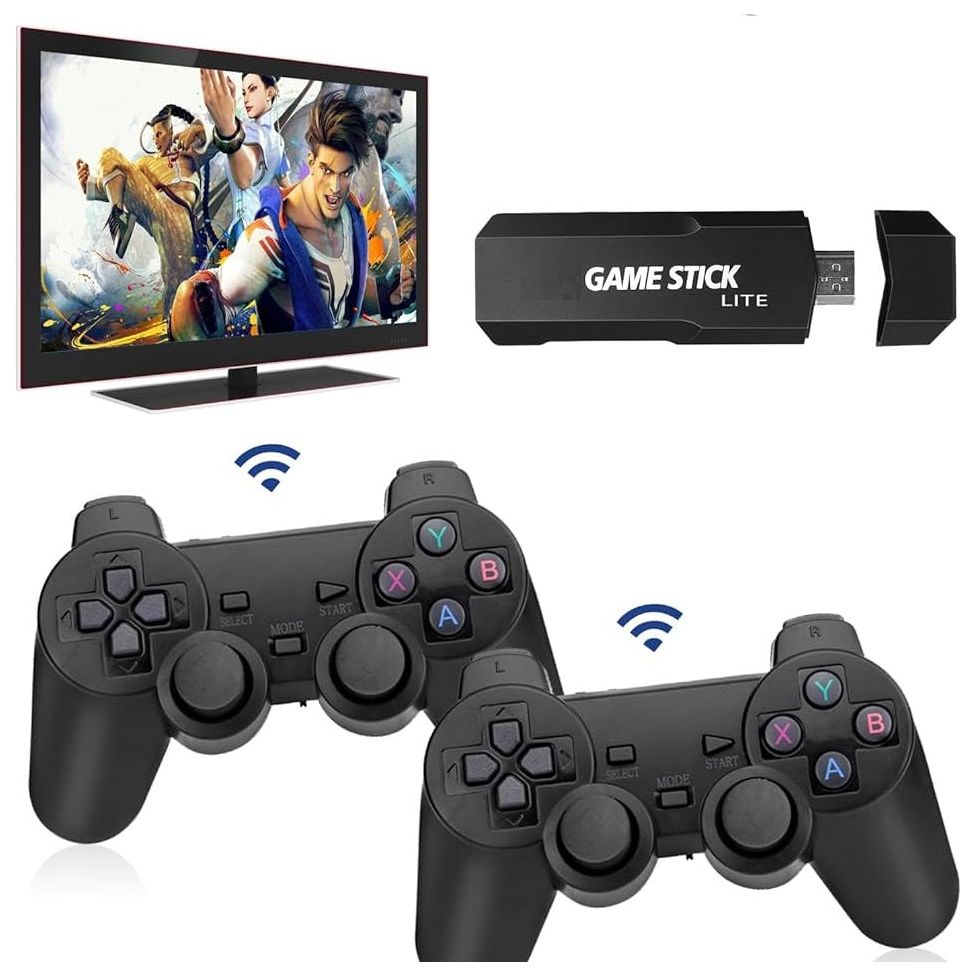 קונסולת משחקים רטרו כולל 2 בקרי משחק ג'ויסטיקים - GAME STICK MAX !