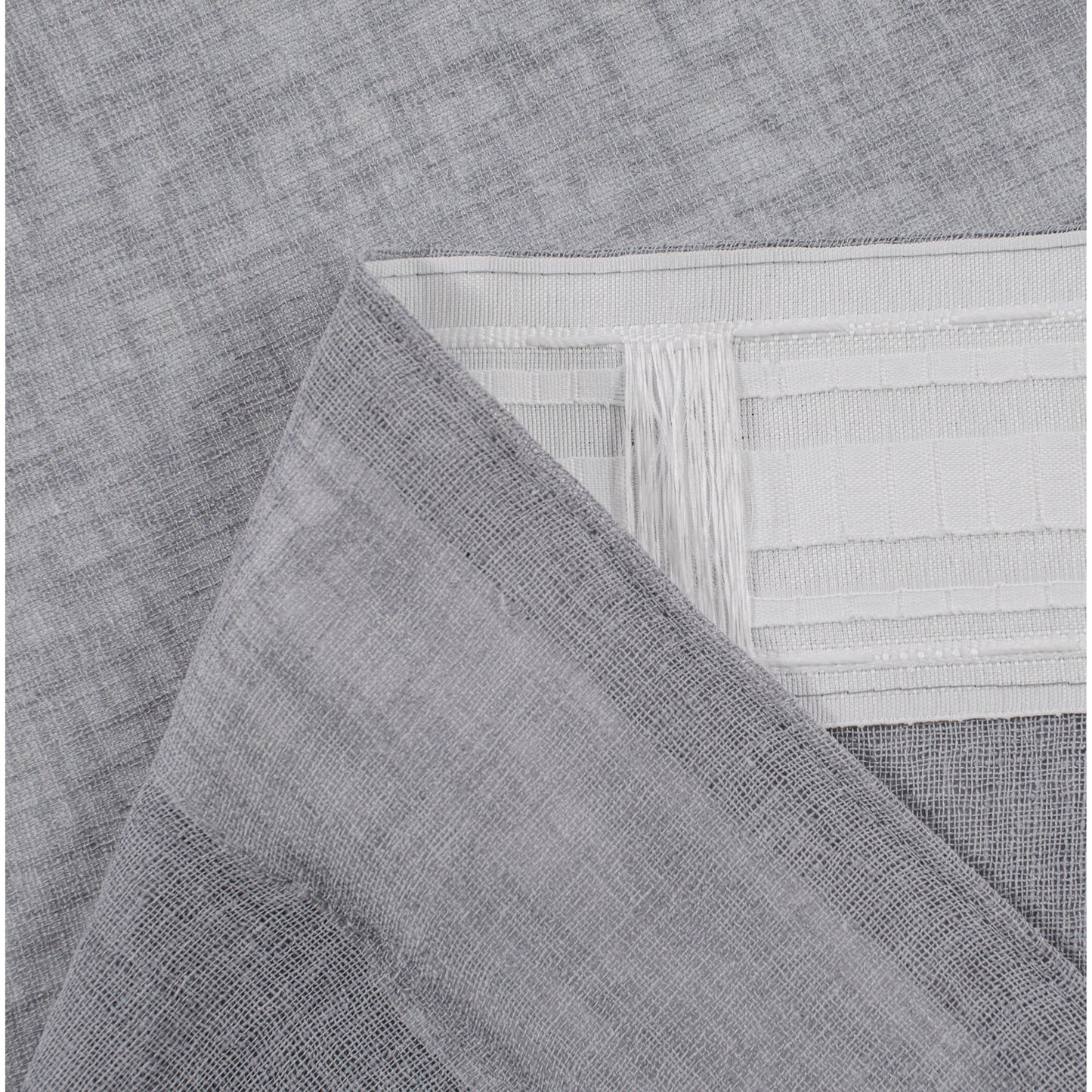 וילון השחלה דמוי פשתן פטריסיה 250*140 אפור - זוג