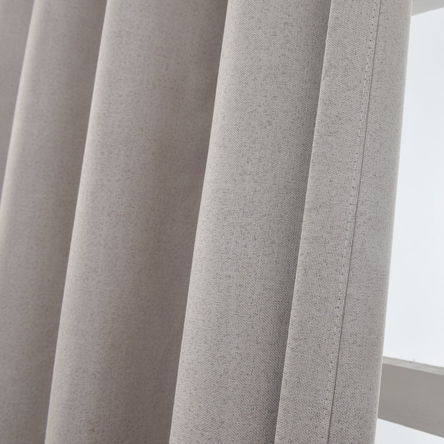 וילון רינג דמוי פשתן האפלה מלאה מיכל 160*140 בז - זוג