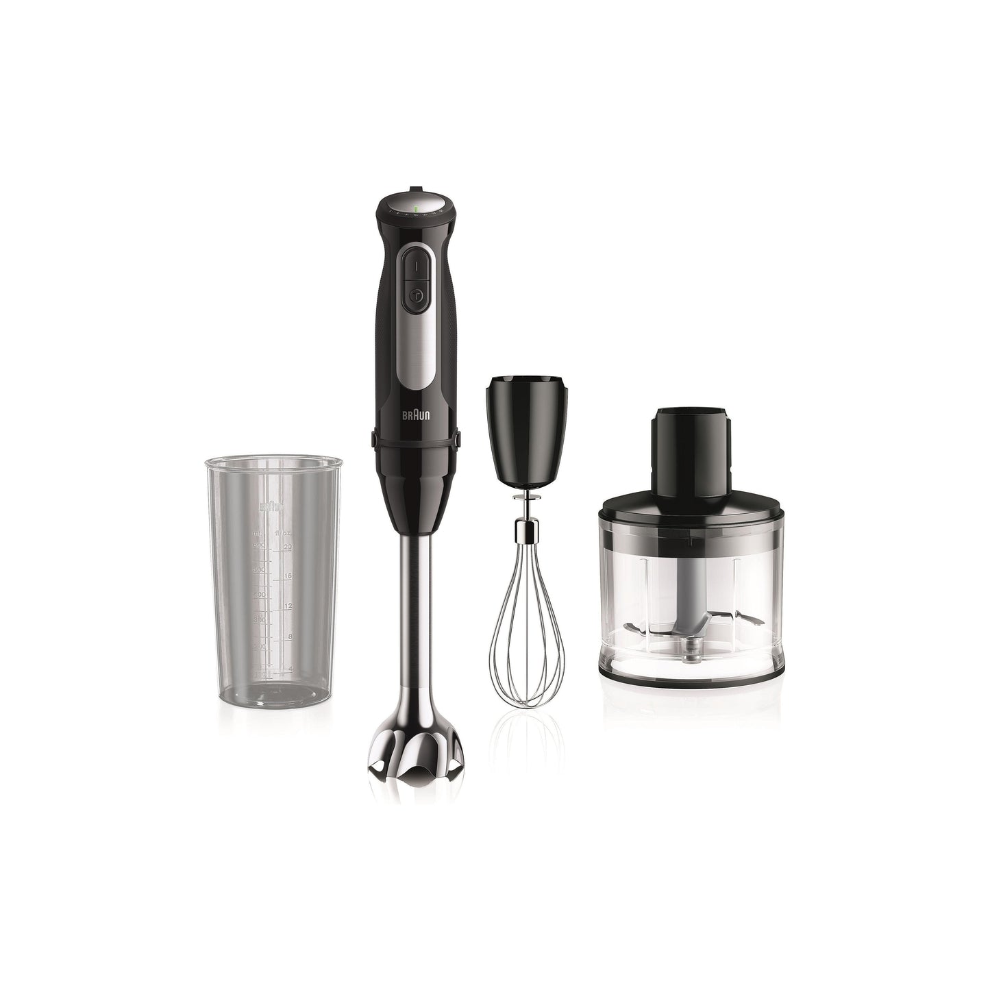 סט בלנדר מוט משולב אביזרים 4 ב-1 שחור דגם MQ55236MBK של BRAUN
