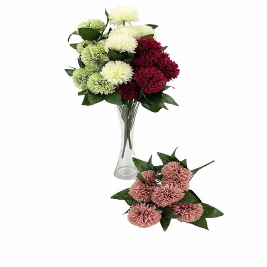 זר 9 פרחים כדוריים על גבעול 42