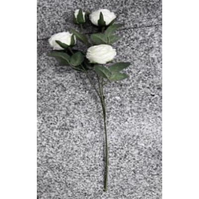 ענף 4 וורדים לבן 60 סמ