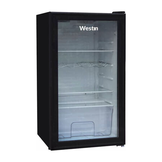 מקרר משרדי 90 ליטר ויטרינה דלת שקופה שחור דגם WES-1301BG
