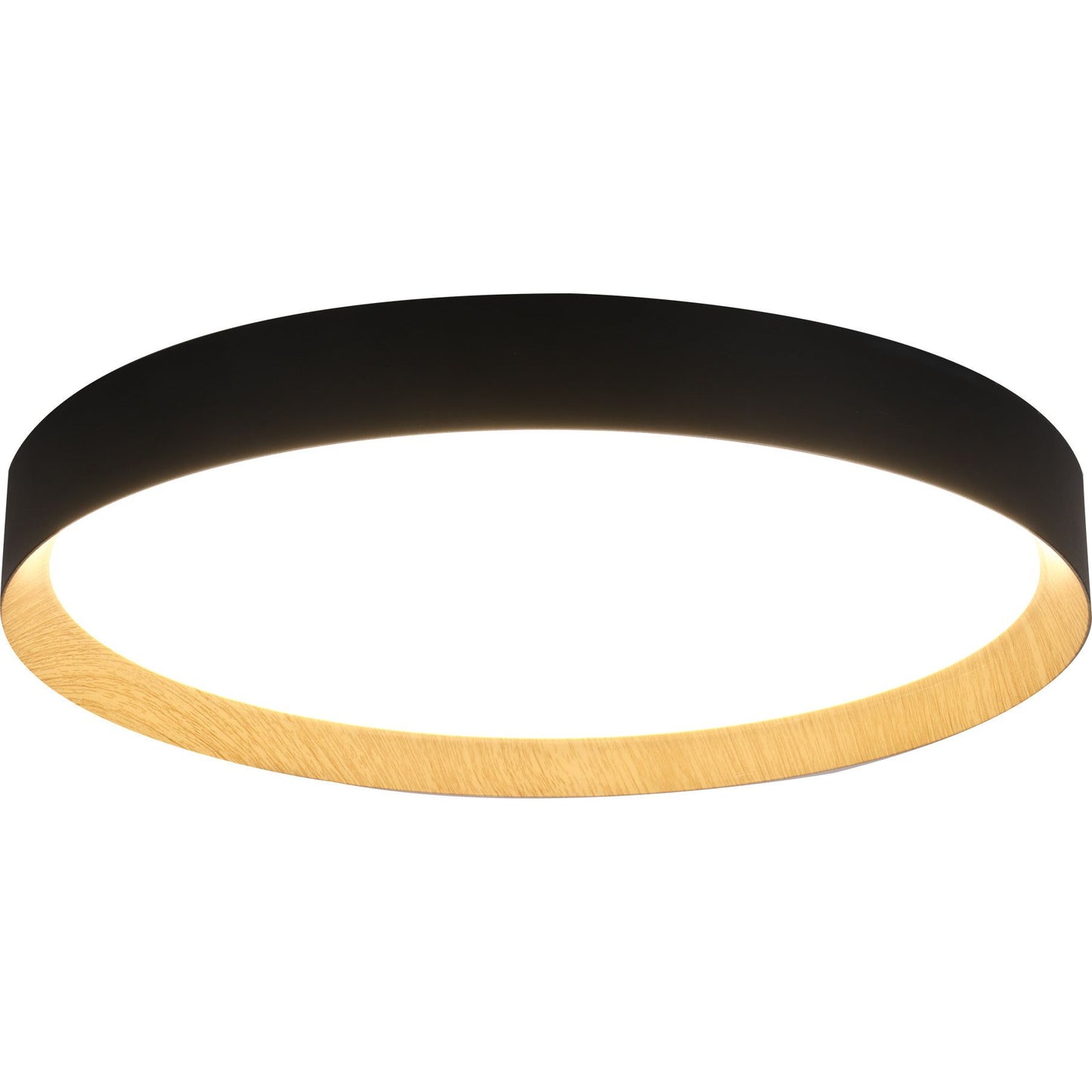 גוף תאורה צמוד תקרה שחור+עץ MAYA 40W 40CM 3CCT