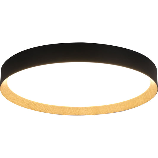 גוף תאורה צמוד תקרה שחור+עץ MAYA 40W 40CM 3CCT