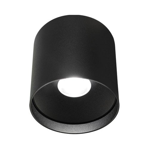 גוף תאורה צמוד תקרה צילינדר שחור LISA 12W אור ניטרלי