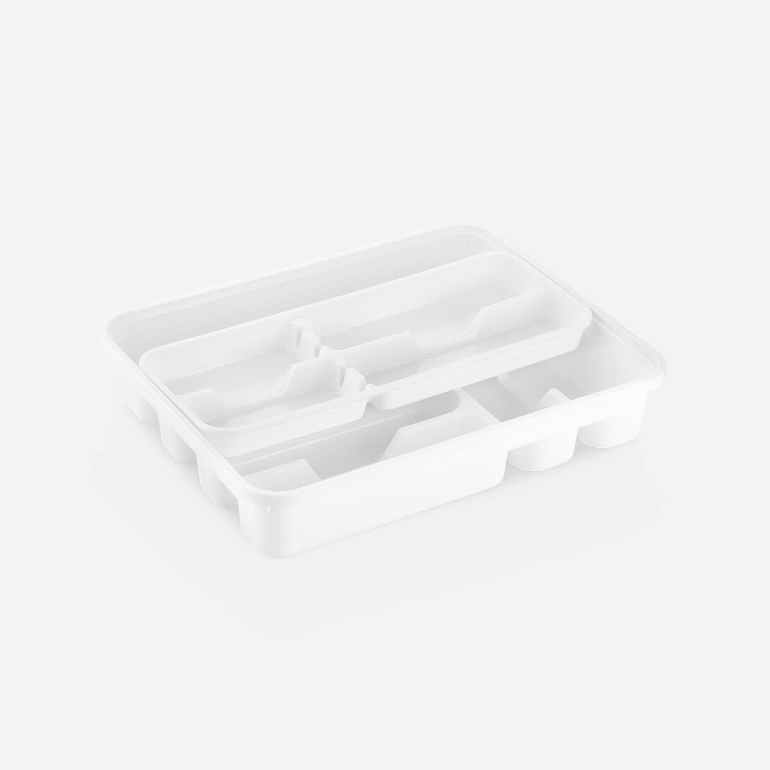 סכומון מגירה פלסטיק לבן 38.6*31.2*7 סמ