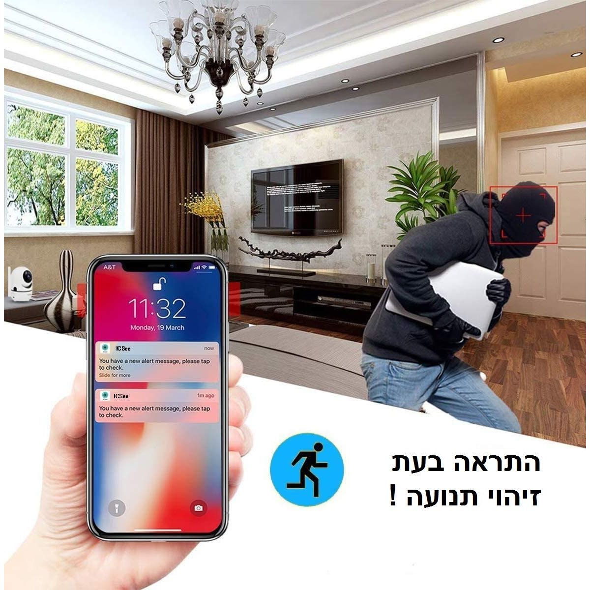 מצלמת אבטחה IP ממונעת 360 FULL HD דגם SPX22