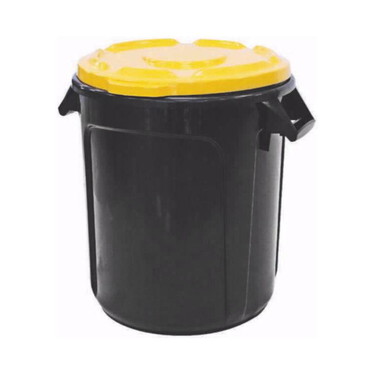 פח 75 ליטר שחור עם חיזוק ומכסה