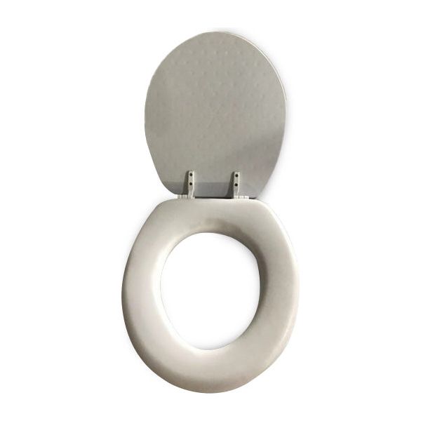 מושב אסלה מרופד לבן