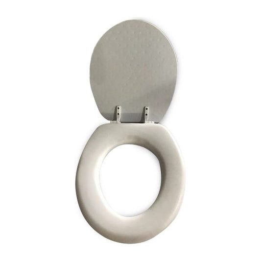 מושב אסלה מרופד לבן