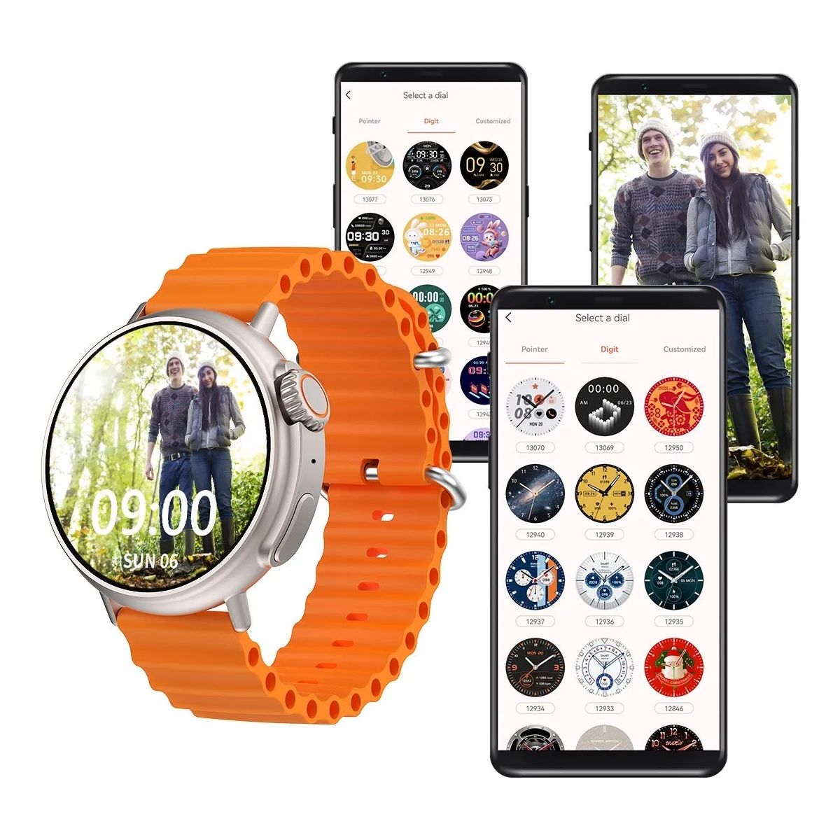 שעון חכם PRO X-7 אטום למים בעיצוב יוקרתי צבע רצועה כתום