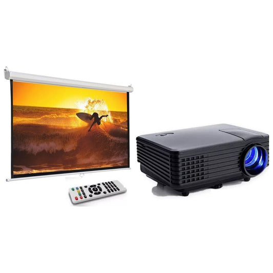 מקרן מולטימדיה בעיצוב חדשני וקומפקטי כולל מסך הקרנה ייעודי